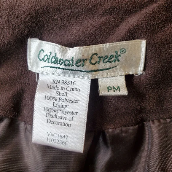 EUC Vintage Coldwater Creek Faux Suede Emboidered Lined Zipper Jacket Petite M - Picture 5 of 7